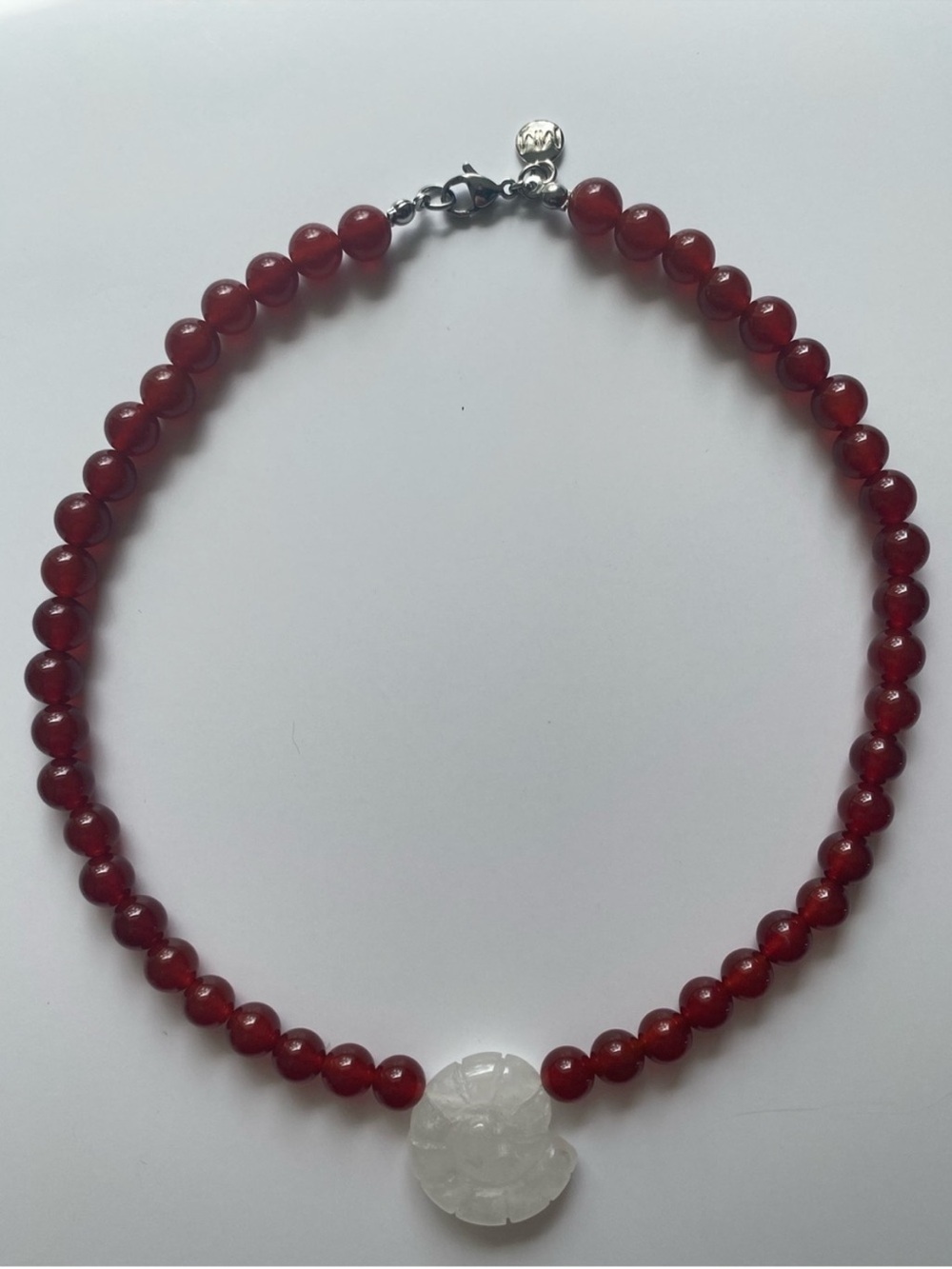 Mayamar Red Beaded with Beautiful Shell Necklace